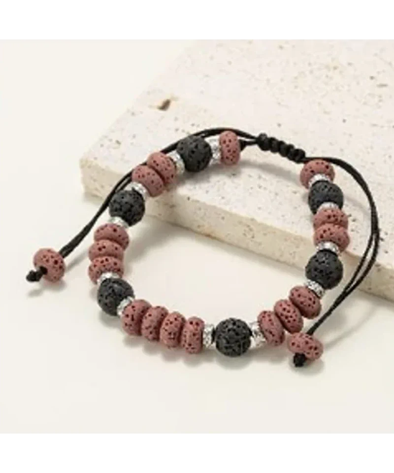 Pulseira Pedra de Lava Vermelho