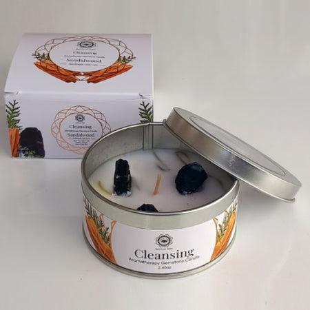 Green Tree – Vela e Turmalina Spiritual Gift Sândalo de Limpeza - 100% Natural - 12h