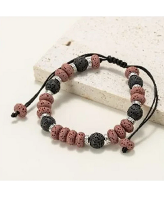 Pulseira Pedra de Lava Vermelho